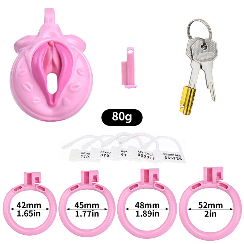 PInk Resin Pussy Chastity Cage at Cock Cages UK