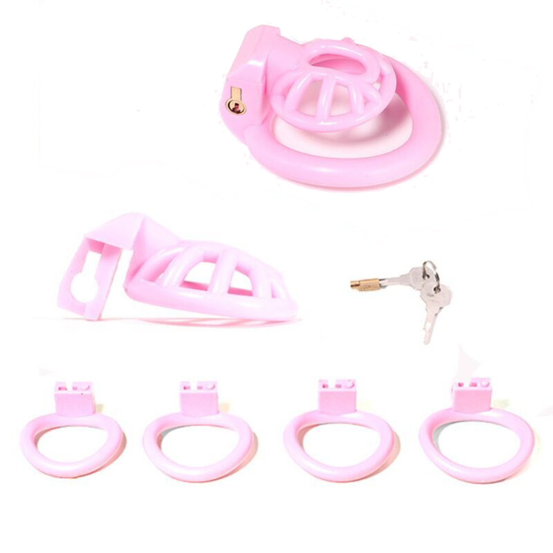 Pink Resin Drain Trap Chastity Cage