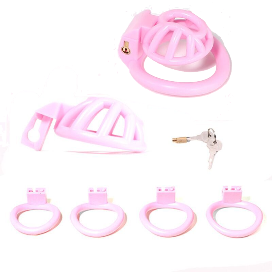 Pink Resin Drain Trap Chastity Cage