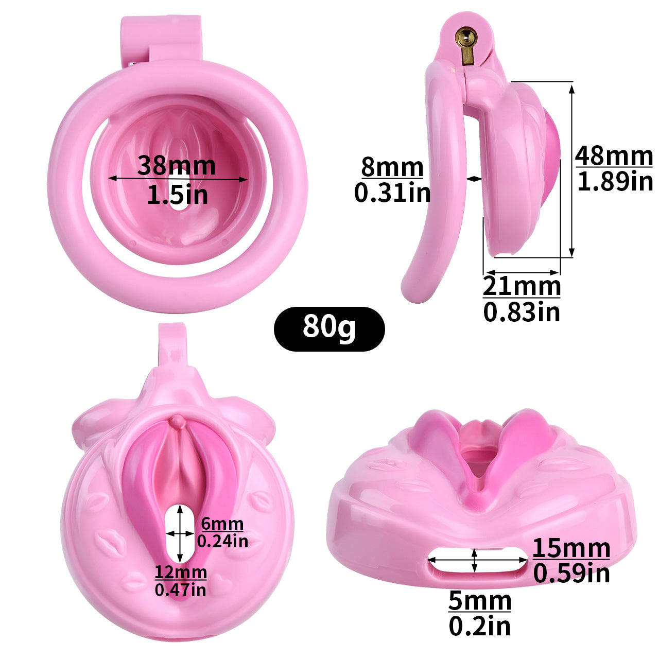 PInk Resin Pussy Chastity Cage at Cock Cages UK
