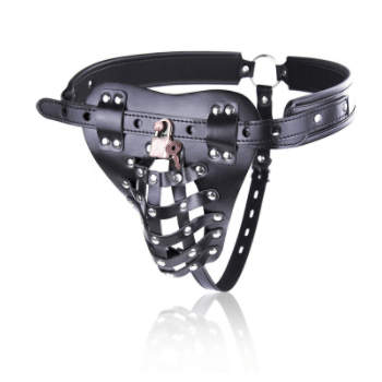 Vegan Leather BDSM Pouch Chastity Belt