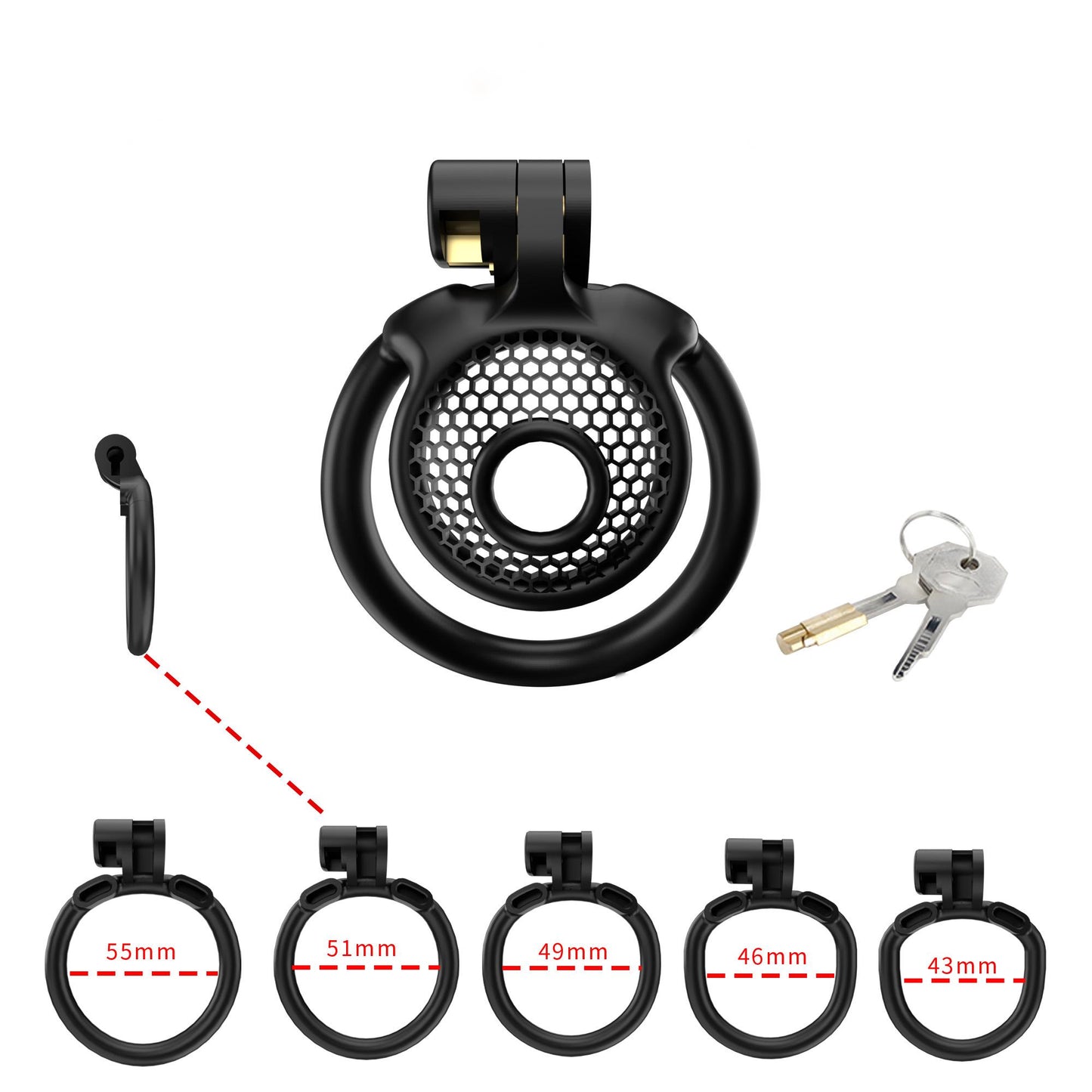 Black Resin Net Chastity Cage