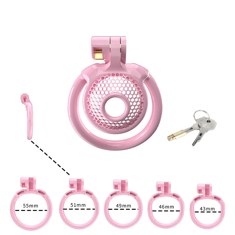 Pink Resin Net Chastity Cage
