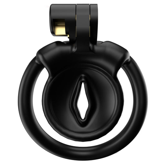 Black Resin Slit Innie Chastity Cage