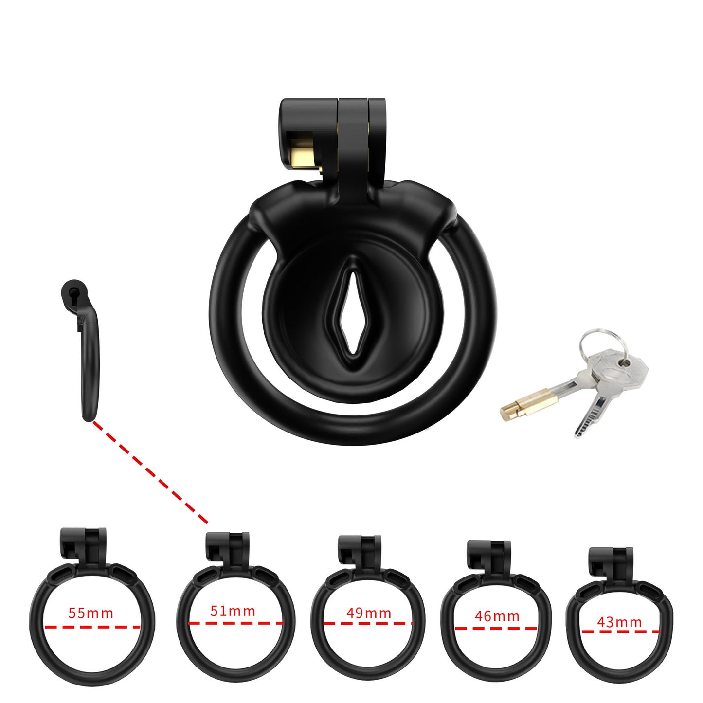 Black Resin Slit Innie Chastity Cage