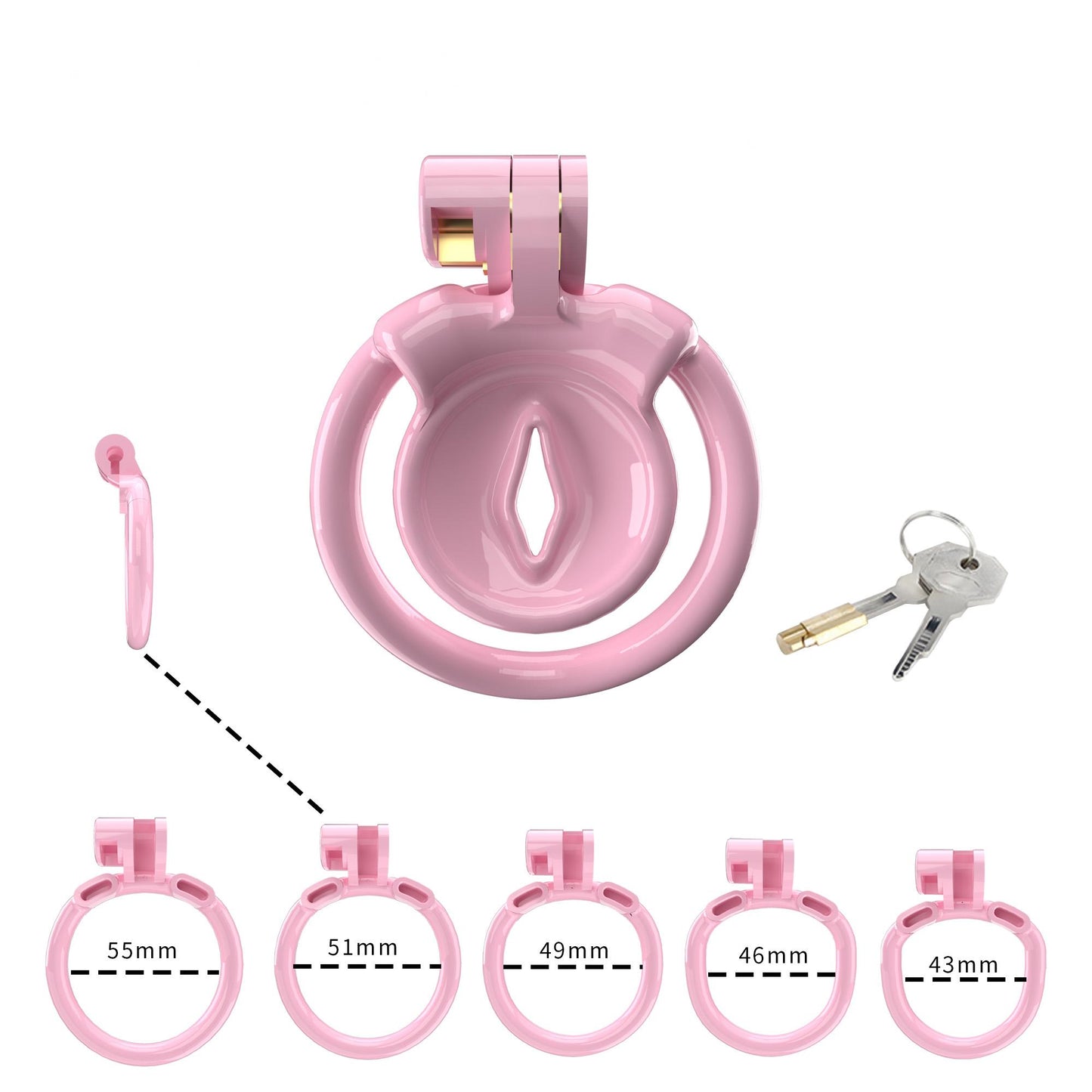 Pink Resin Slit Chastity Cage