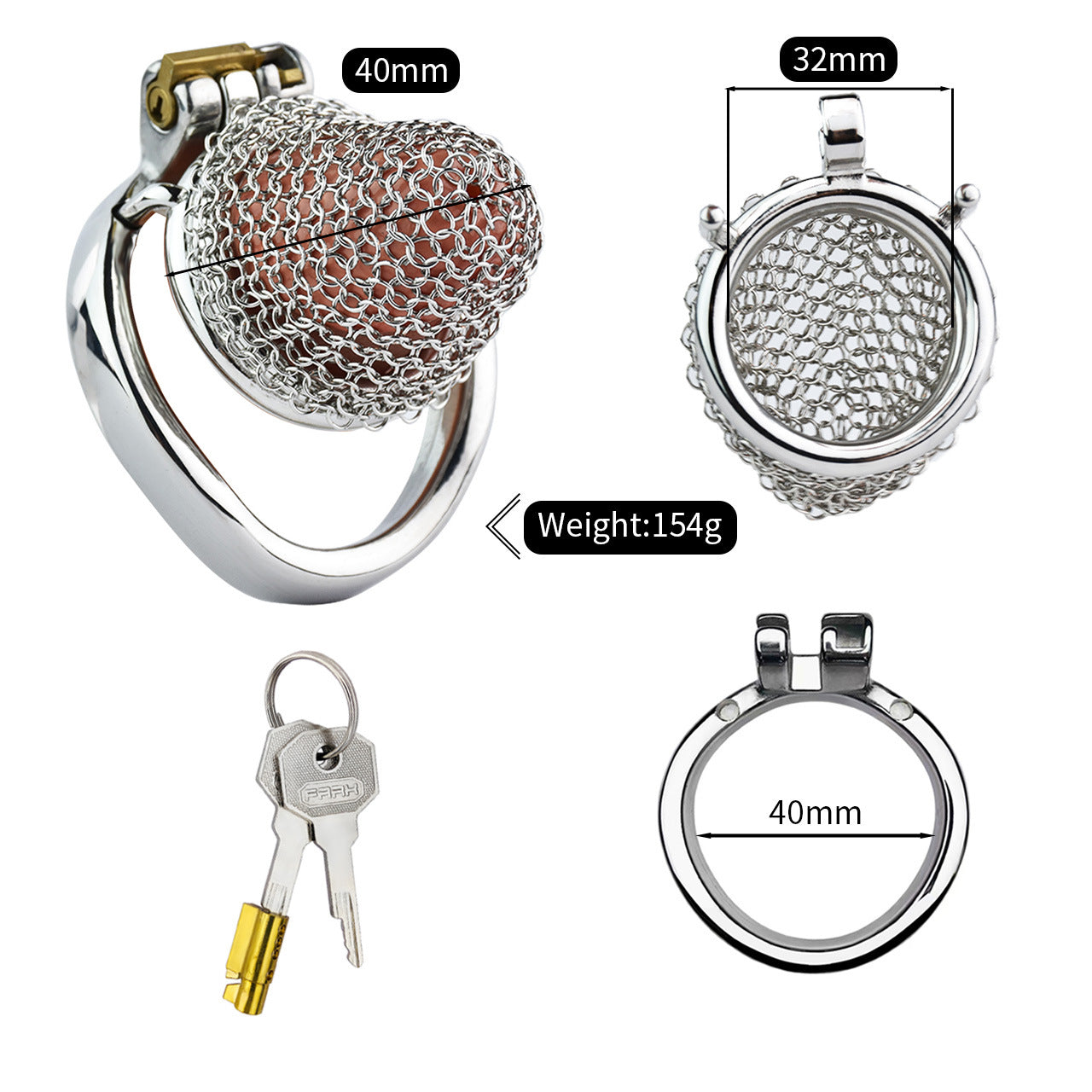 Chain Mail Nano Chastity Cage
