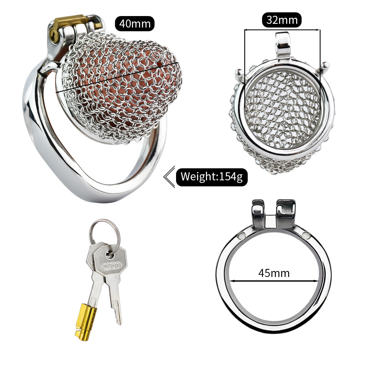 Chain Mail Nano Chastity Cage