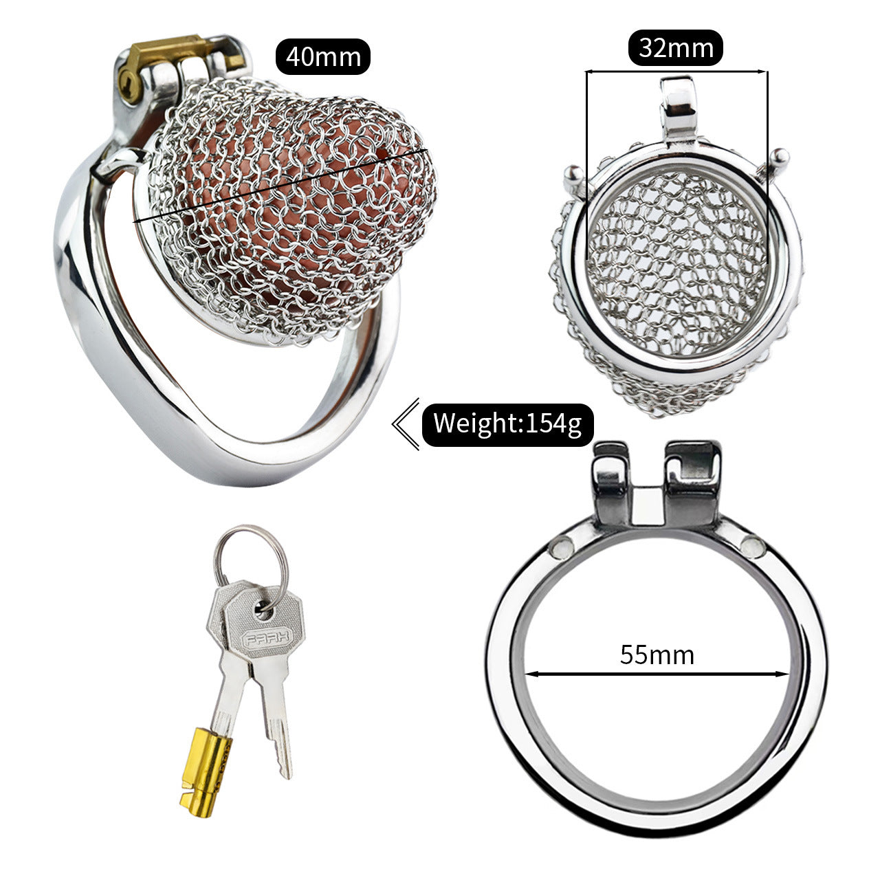 Chain Mail Nano Chastity Cage