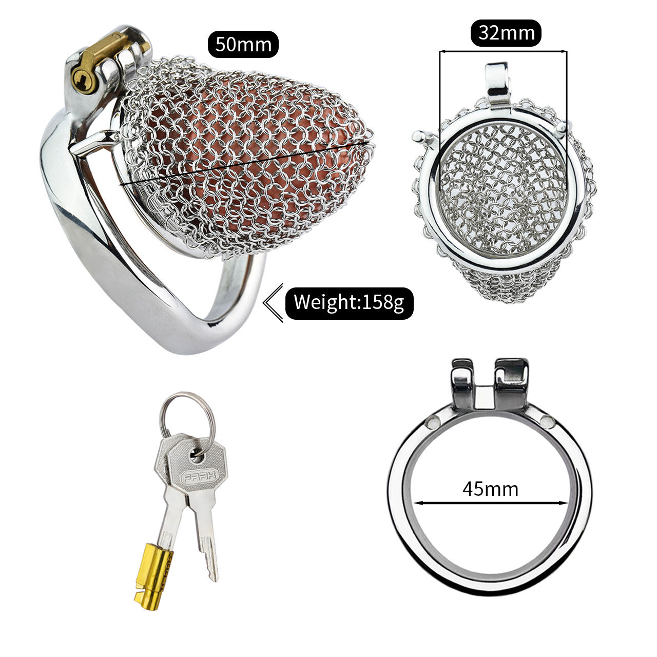 Chain Mail Small Chastity Cage