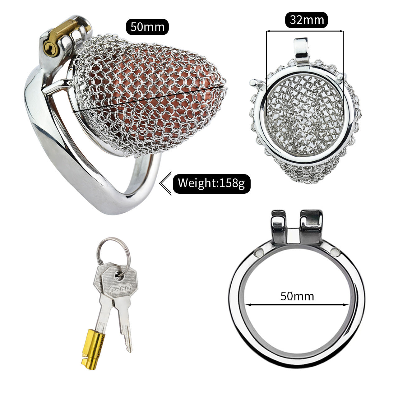 Chain Mail Small Chastity Cage