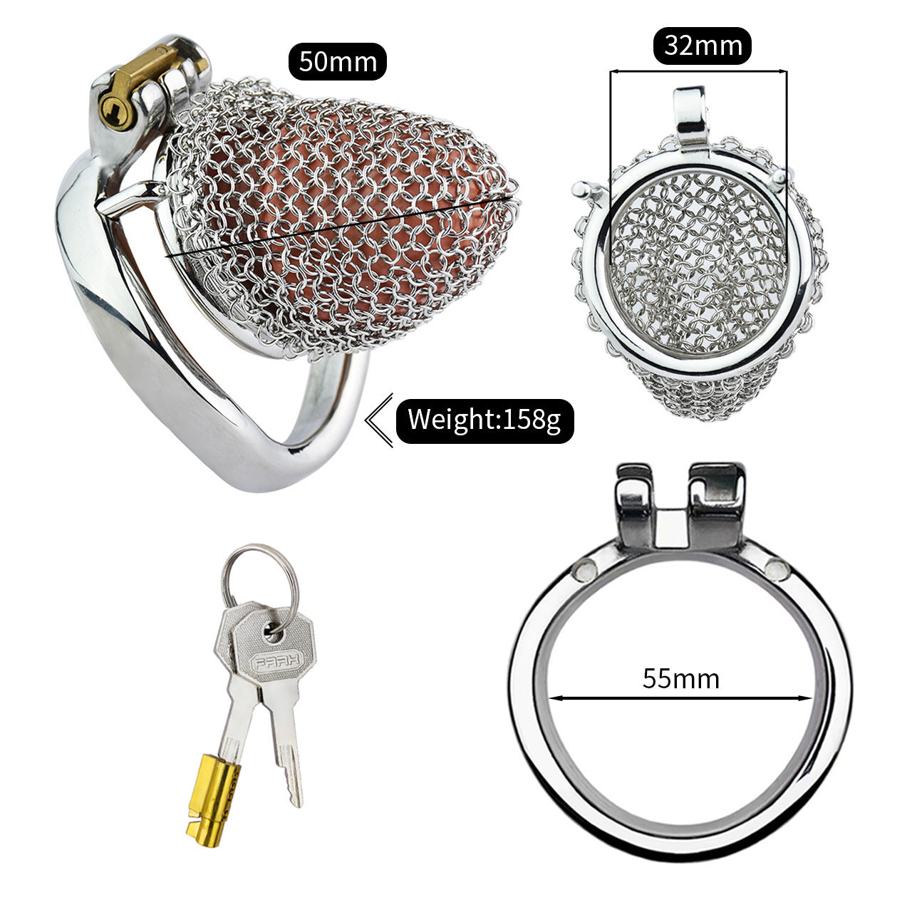 Chain Mail Small Chastity Cage