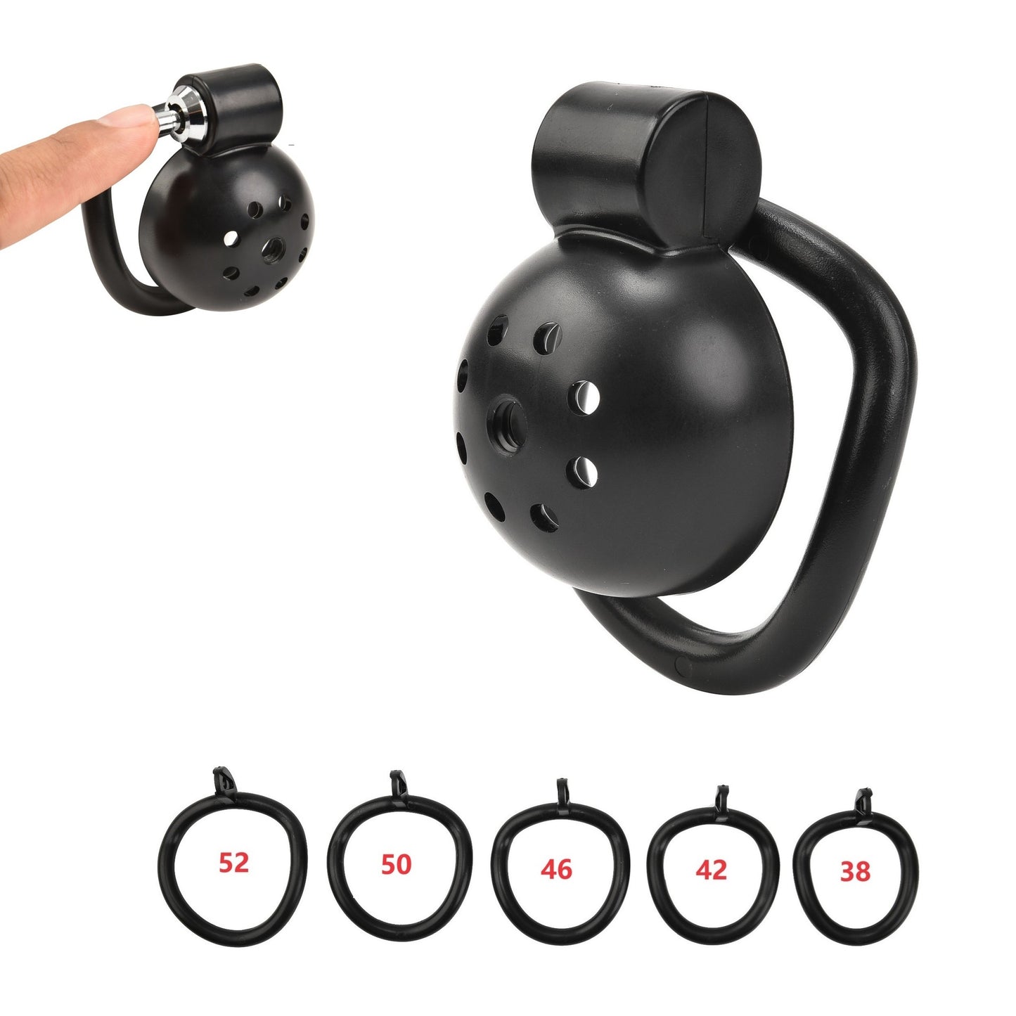 Black Resin Pepper Pot Chastity Cage