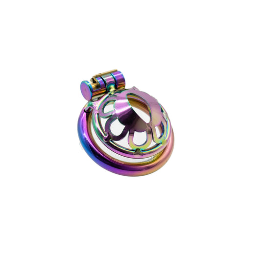 Burnt Steel Slit Chastity Cage