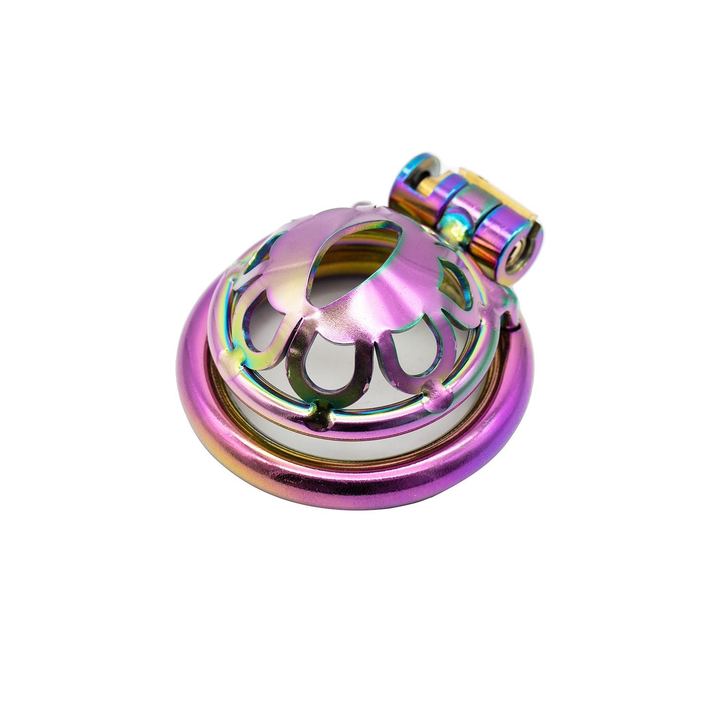 Burnt Steel Slit Chastity Cage