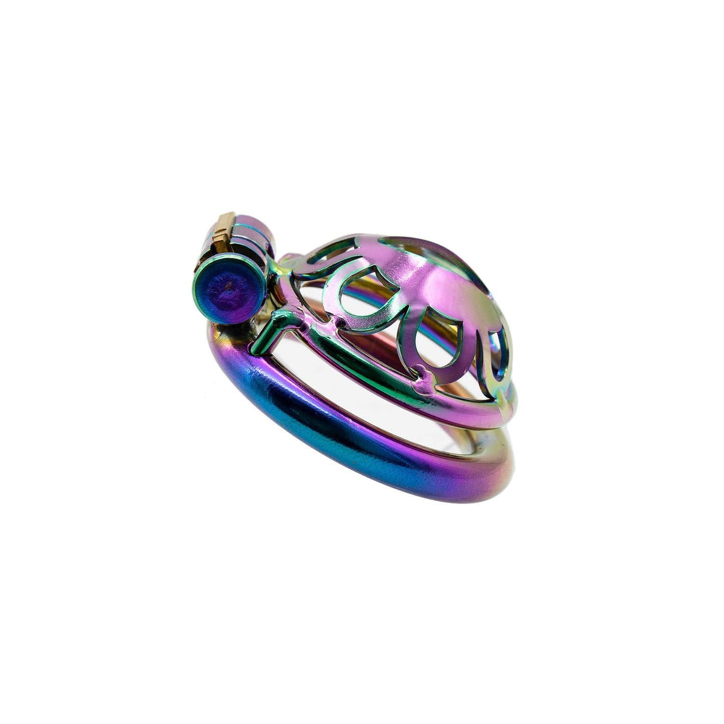 Burnt Steel Slit Chastity Cage