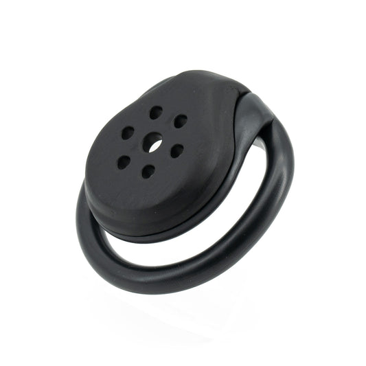 Black Resin Manhole Micro Chastity Cage at Cock Cages UK