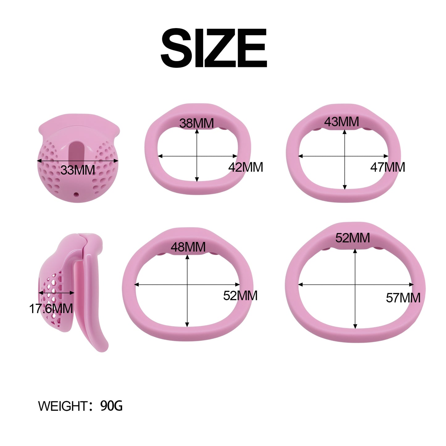 Pink Resin Hub Micro Chastity Cage