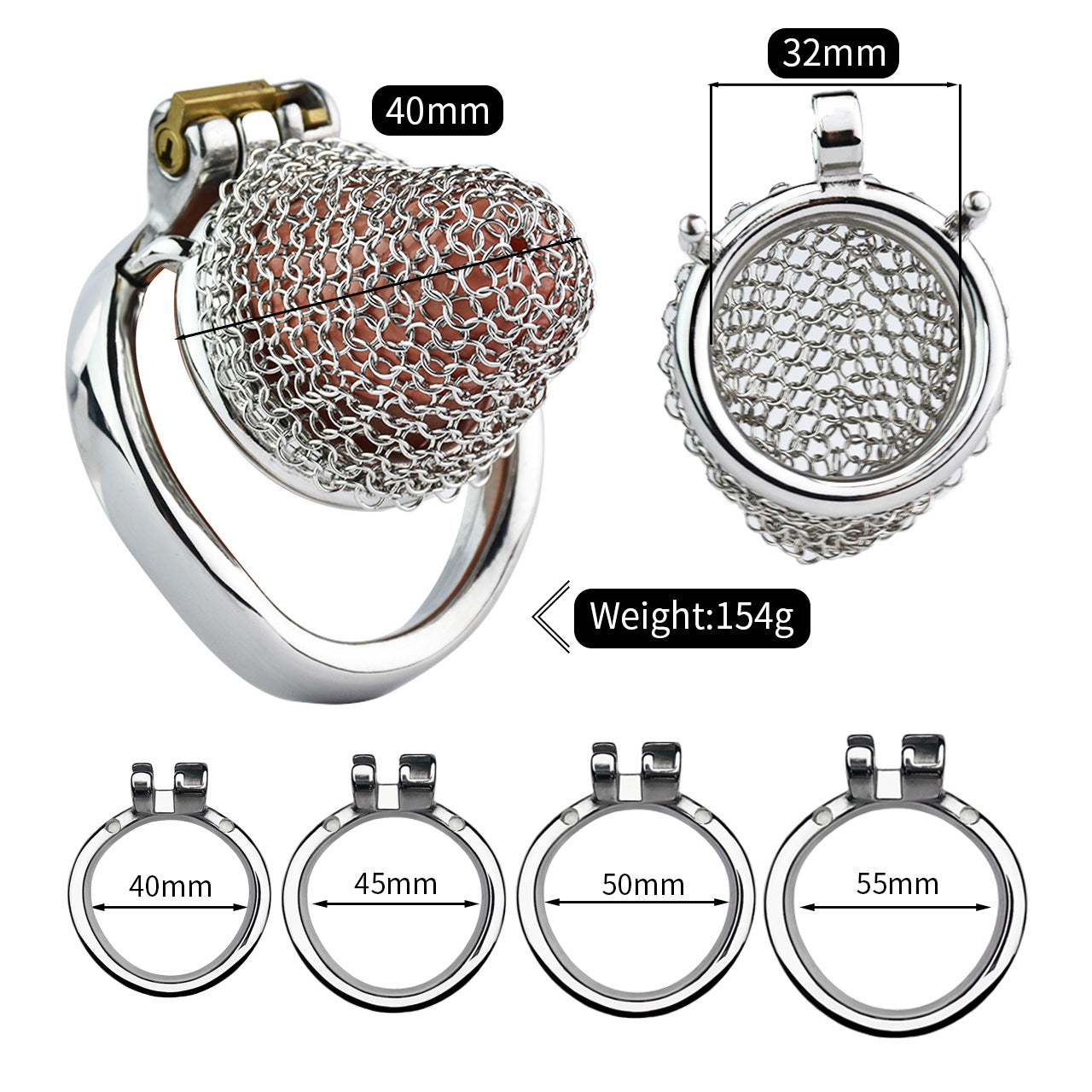 Chain Mail Nano Chastity Cage