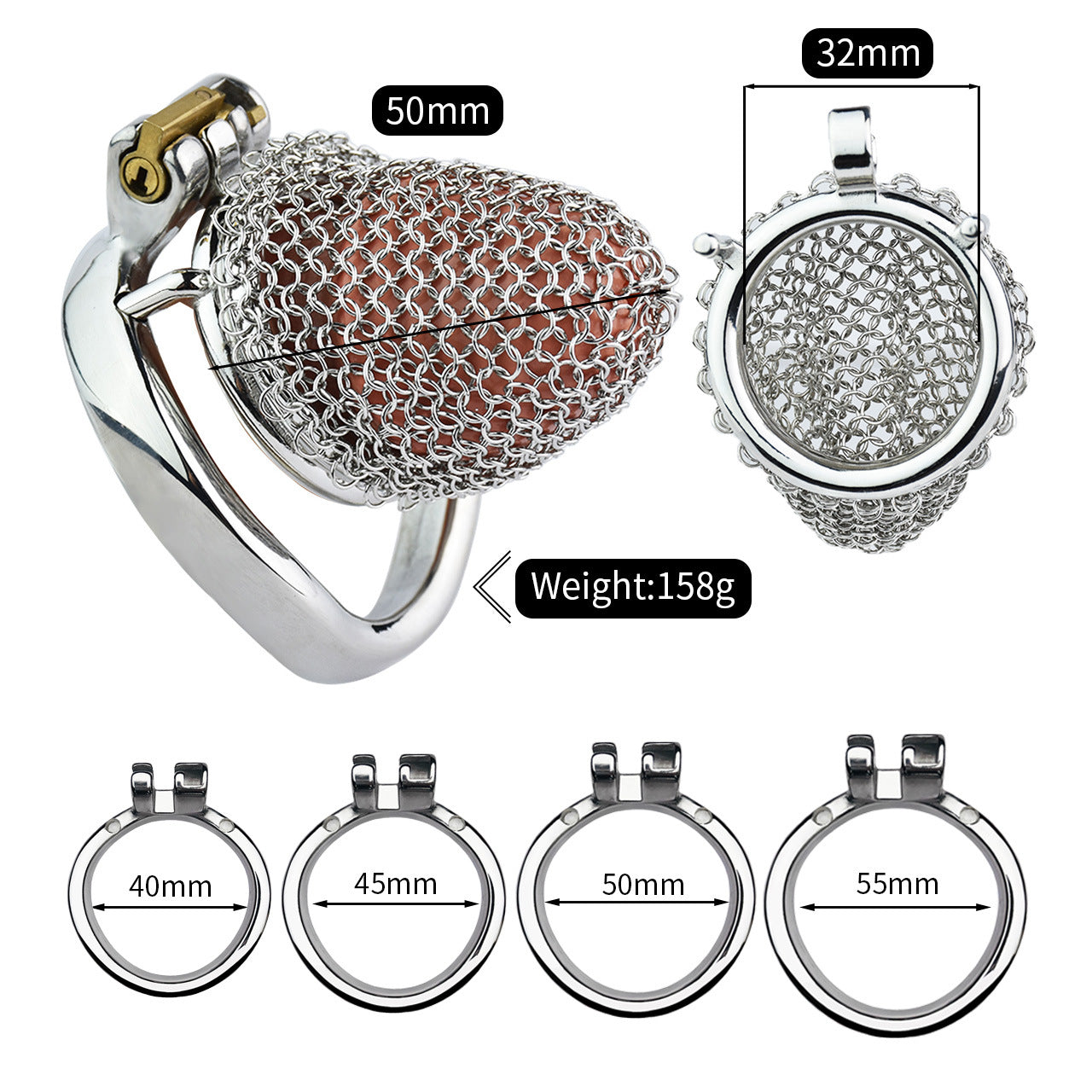 Chain Mail Small Chastity Cage