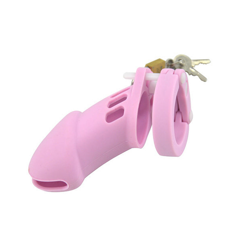20% OFF Pink Silicone Chastity Cage - Large