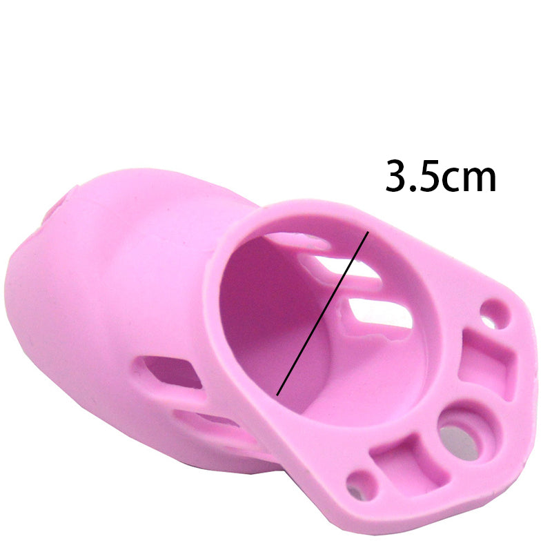 20% OFF Pink Silicone Chastity Cage - Small