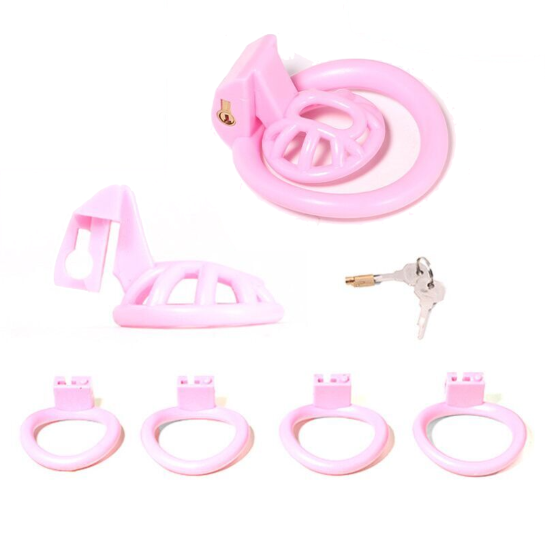 Pink Resin Drain Trap Chastity Cage