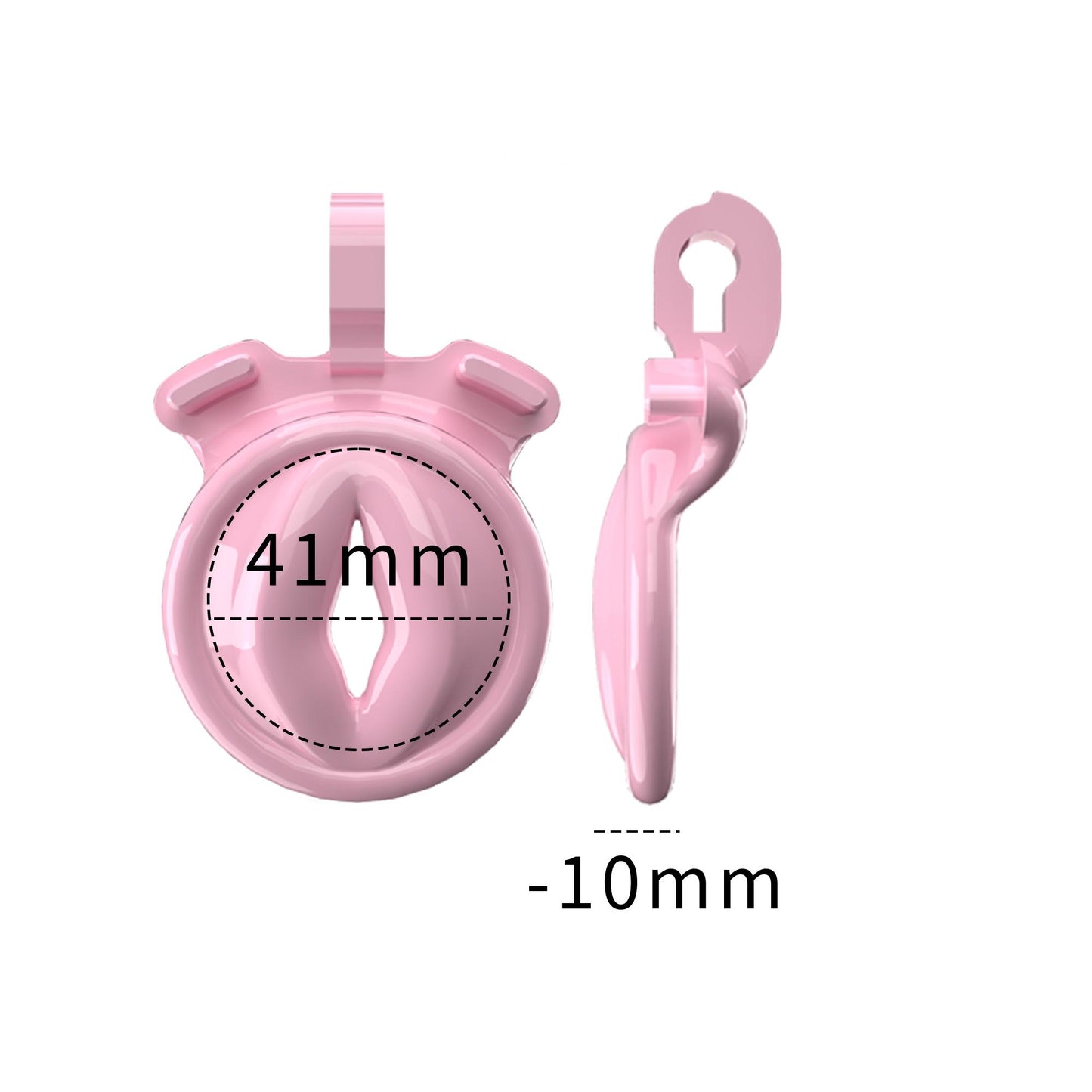 Pink Resin Slit Chastity Cage