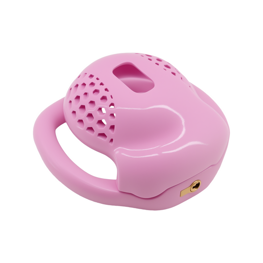 Pink Resin Hub Micro Chastity Cage