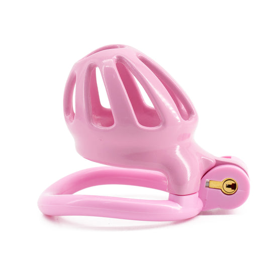 Pink Resin Hive Chastity Cage - Nub